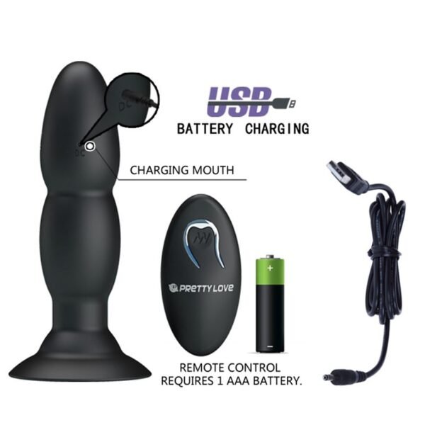Vibrador Rotador Anal Control Remoto Silicona Recargable 13Cm X 3,5Cm - Image 3