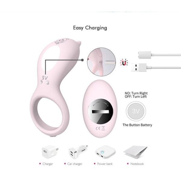 Cora Anillo Vibrador Multifuncional Recargable Usb - Image 3