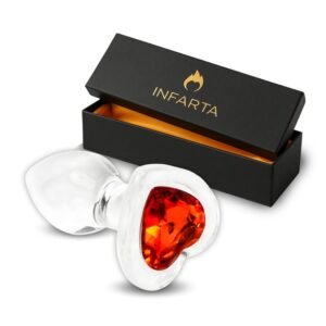 Glass Anal Plug Rosso Cuore Small