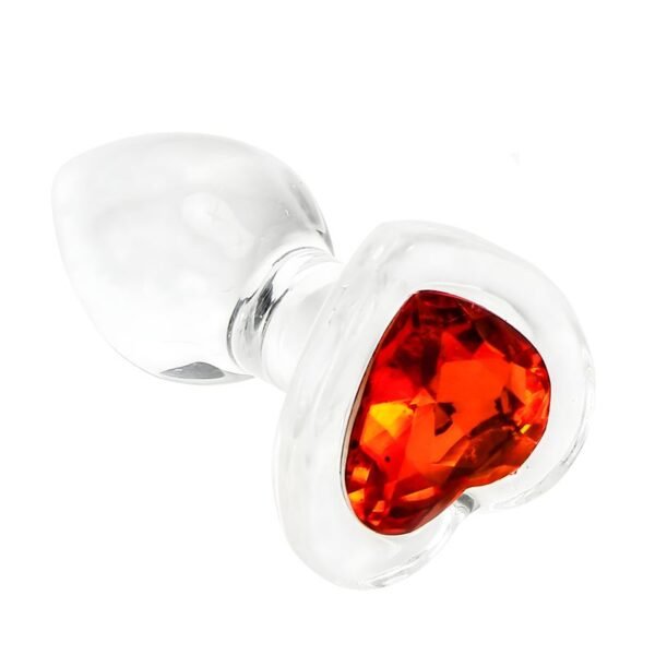 Glass Anal Plug Rosso Cuore Small - Image 2